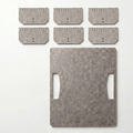 Set of gray felt boards with handles on a white background